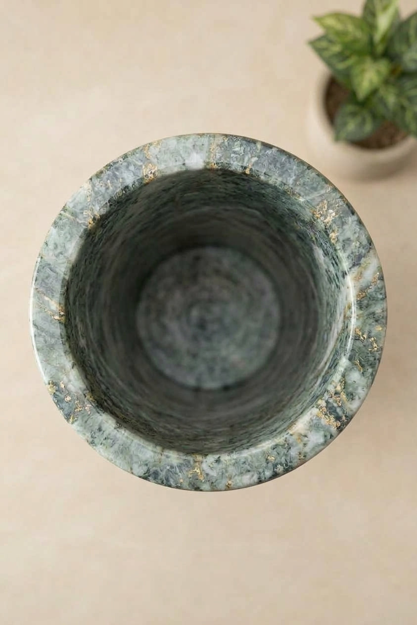 Forest Green Marble Vase